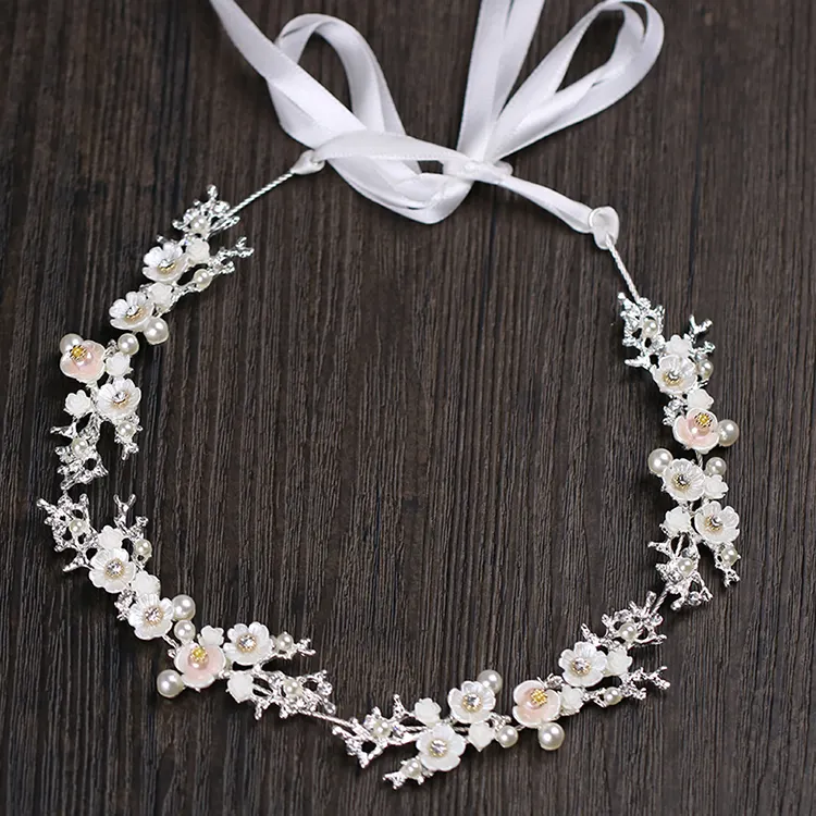 Silver Gold Elegant Women Hair Bands Flower Crystal Bridal Hair Ornaments Wedding Women Hair Accessories