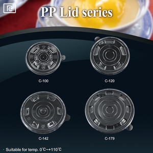 KL02 10/14ออนซ์ PP ทิ้งล้างโปร่งใสพิมพ์ไมโครเวฟปลอดภัยเอาไปพลาสติกชามซุปที่มีฝาปิดสำหรับโยเกิร์ตชีส - Product Image 2