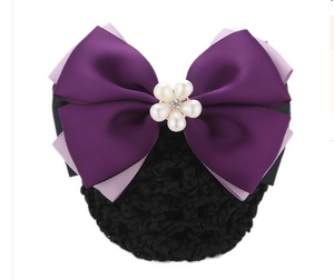 Mejor venta al por mayor nudo de lazo de pelo profesional <span class=keywords><strong>flor</strong></span> con clips de azafata de <span class=keywords><strong>la</strong></span> señora <span class=keywords><strong>del</strong></span> pelo neto enfermera neto - Product Image 6