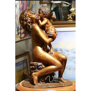 Escultura de bronce de metal artesanía decoración del hogar de la <span class=keywords><strong>madre</strong></span> y el niño - Product Image 1