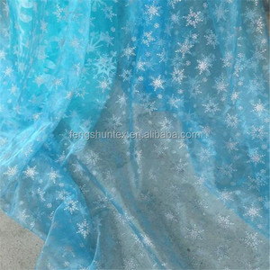 Nouveau design Tulle <span class=keywords><strong>organza</strong></span> imprimé <span class=keywords><strong>flocon</strong></span> <span class=keywords><strong>de</strong></span> <span class=keywords><strong>neige</strong></span> Reine des neiges ELSA - Product Image 5