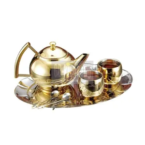 Hot sale Chinese traditional tea kettle French Stainless Steel 7 pcs Set cup teapot sets Tetsubin sets with ss strainer