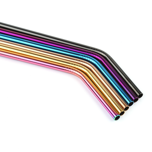 Hot!!! Stainless Steel rainbow Colored Metal <strong>Straws</strong> <strong>for</strong> <strong>Drinking</strong> - Product Image 6