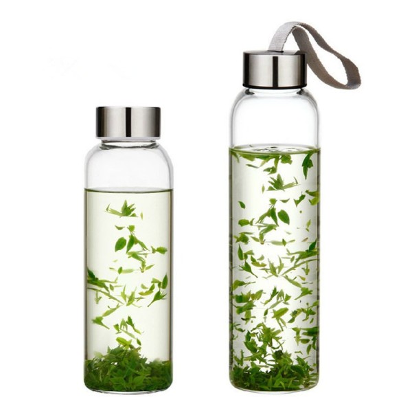 Borosilicate Custom BPA Free Borosilicate Glass Water Bottle With Custom Design