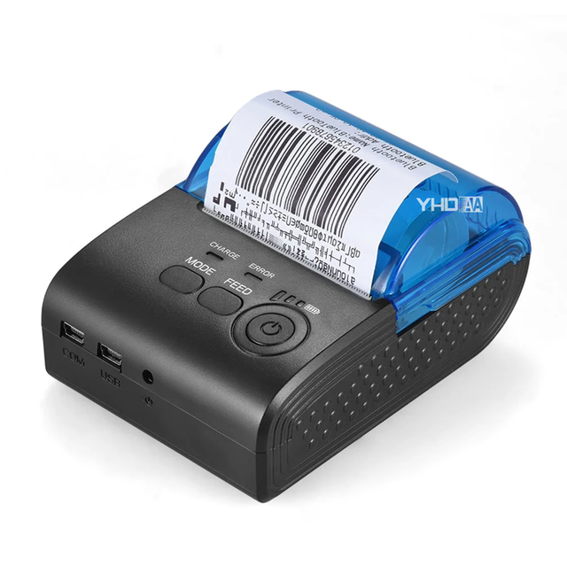Mini Size Mobile Thermal Printer Portable Blue Tooth Thermal Receipt Printer 58mm 384 Dots/line 90mm/s Printing Speed