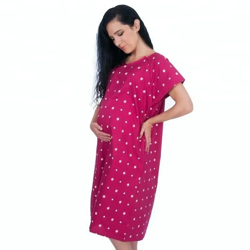 KY hamile polka toptan kadınlar özel hastane doğum teslimat elbise doğum emek önlük hemşirelik anne emzirme elbise
