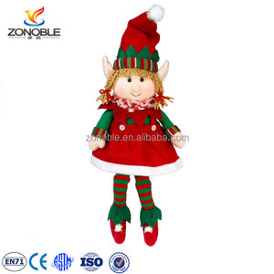 En gros mignon doux en peluche jouet poupée pour cadeau De Noël personnalisé mode bleu en peluche elfe - Product Image 3