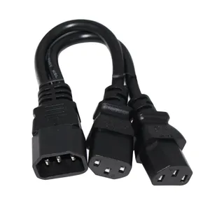 H05vv-f 3G*0.75mm2 SVT 18AWG/3C Computer Power Cord Extension 1 to 2 Iec 30 Amp Cable C14 To C13 Splitter