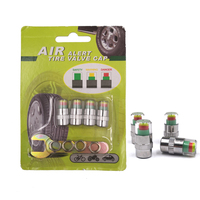 Couvercle Anti-vol à Air chromé, 2 pièces, pour roues de voiture, Anti-poussière avec Led, signalisation de sécurité de pression des pneus
