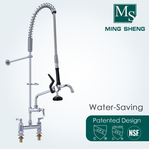 Sàn Núi Đôi Lỗ Đòn Bẩy Kép Xử Lý Pre Rinse Thương Mại Nhà Hàng Nhà Bếp Vòi Với Add On Nozzle MS 5804BDP - Product Image 2