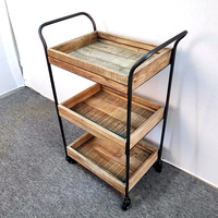 Innova – chariot de service de bar vintage en bois rustique, décoration de ferme, pour l'intérieur et l'extérieur