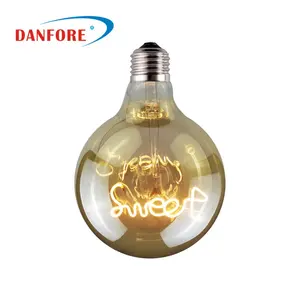 Ev Vintage Led Filament ampul küre G125 4W dekoratif Edison ampul ile özel logo/mektup