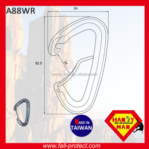 Mousqueton d'escalade en aluminium A88WR - Crochet de camping pour accrocher un hamac, équipement de rigging extérieur et fixation d'articles - Product Image 4