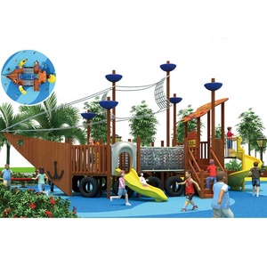 Parc d'attractions toboggan pour enfants, nouveaux produits de grande taille, terrain de jeux d'extérieur, navire de Pirate en bois - Product Image 3