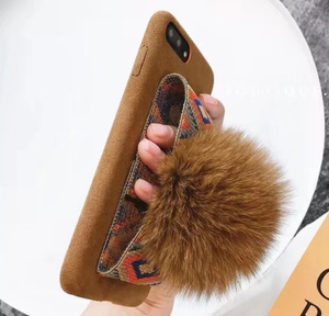 Caja del teléfono celular al por mayor correas Fox peluche bola peluda funda de silicona para iPhone 8 7 6 más 6 S - Product Image 4