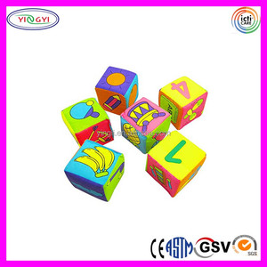 C361, оптовая продажа, ODM OEM, 6 в 1, новый комплект, детская ткань, мягкая погремушка, строительные блоки, развивающая игрушка, детские мягкие блоки - Product Image 3