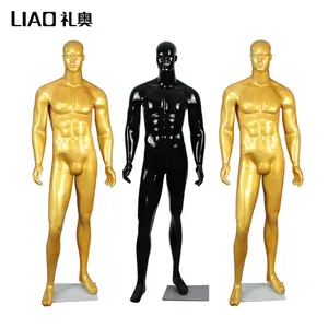 Nuevo maniquí de cabeza abstracta para hombre, vestido de maniquí, maniquíes masculinos de color dorado negro