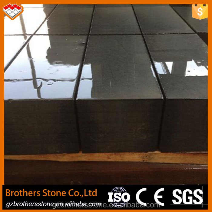 China Natural Black Granite Price Nero Assoluto Black Granite Slab for Granite Countertops Kitchen
