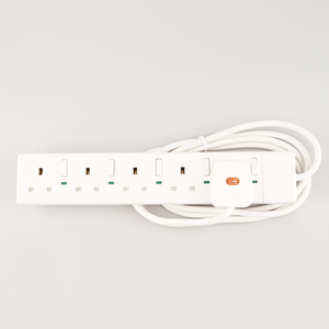 WK 5 Way Outlets <b>Extension</b> <b>Lead</b> <b>with</b> <b>Switches</b> Portable Power Sockets Accessory <b>Extension</b> Socket 13Amps 2M Cable - Product Image 1