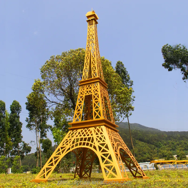 Beroemde Franse Grote Eiffeltoren Metalen Ijzeren Sculptuur Standbeeld