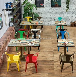 Foshan mobili in ferro acciaio metallo ristorante sedia del caffè fast food cafe tavolo e sedia - Product Image 4