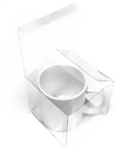 Custom clear pvc plastic 11oz coffee tea wine cup mug present presentation gift box