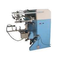 Imprimante sérigraphique pneumatique pour bouteilles plates/cylindriques, machine d'impression sérigraphique pour fûts et bouteilles de peinture, état neuf, PLC