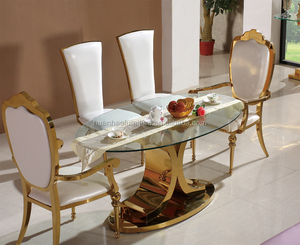 Chaises de salle à manger de luxe moderne avec bras doré, meubles de restaurant, vente en gros - Product Image 4