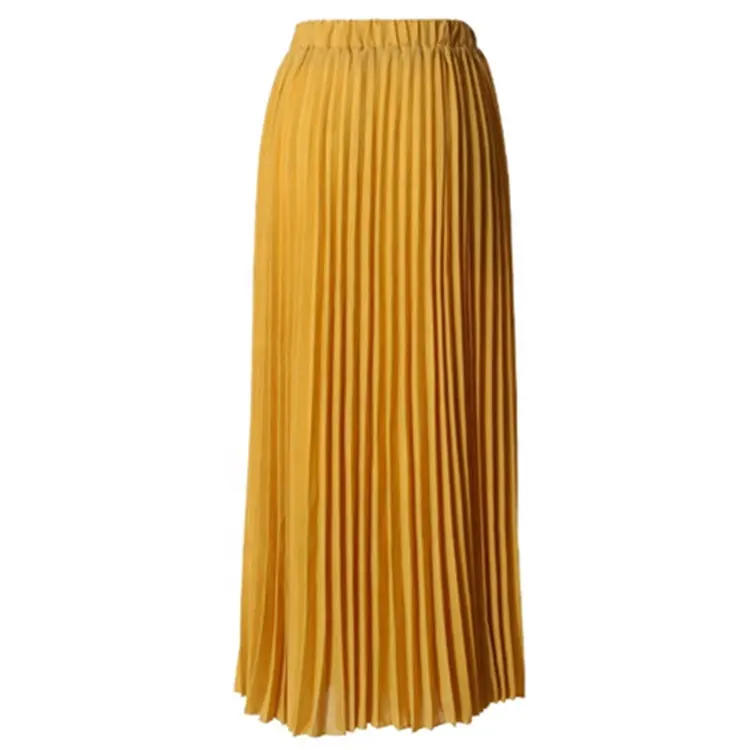 SK9007 Loriya फैशन इस्लामी लंबी स्कर्ट महिलाओं pleated शिफॉन स्कर्ट