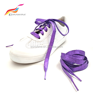 Fábrica brillo metálico cordones cadena brillante oro zapatilla de deporte cordones de los <span class=keywords><strong>zapatos</strong></span> del deporte - Product Image 1