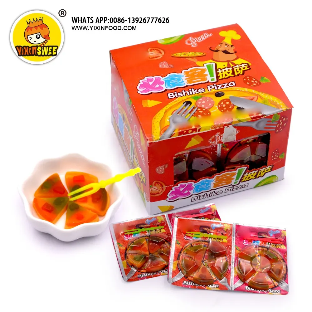 Sweet halal fruit pizza gummy soft candy for children