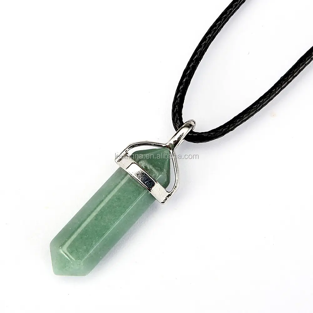 Fashion Wholesale Green Aventurine Silver Plated Necklace Pendant Stones For Jewelry Making