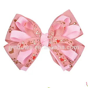 Valentine Nhà Máy Bán Buôn Tóc Bow Bướm Màu Hồng Satin Ribbon Bó Long Lanh Tóc Bow Tóc Lớn Cung