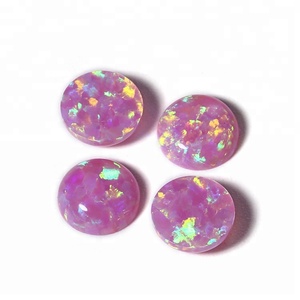 Venta caliente <span class=keywords><strong>verde</strong></span> o rosa suelta piedras preciosas de ópalo cabujón de ópalo sintético - Product Image 2