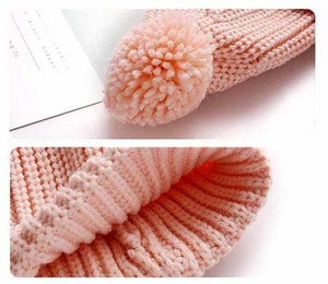 Wholesale Cute Cabel Knit Blank Hat <strong>Slouch</strong> Acrylic Winter Kids <strong>Beanies</strong> With Pom Pom - Product Image 4