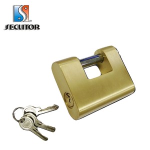 Serrure ovale en laiton massif pour entrepôt, serrure de forme ovale avec clé maître - Product Image 3