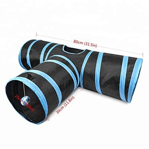 Amazon Hot Sale 3 way cat tunnel folding pet toy for cat tunnel with ball toy pup rabbit - Product Image 2