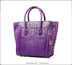 Bolso de mano de diseñador de lujo para mujer, bolso de mano de piel auténtica de cocodrilo - Product Image 2