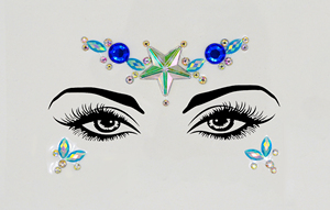 3D Acrylique <span class=keywords><strong>Visage</strong></span> Tatouage Autocollants Paillettes Strass Tatouage Temporaire DIY Fête De Vacances Mascarade Corps Bijoux Du <span class=keywords><strong>Visage</strong></span> Tatouage - Product Image 2