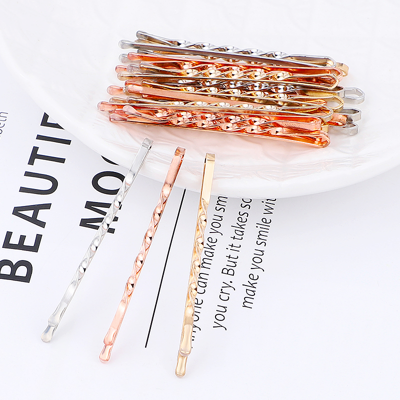 Wholesale 5.5cm Classic hair pin barrettes hair clip metallic Bobby pins for women Hair Accessories woman hairgrips