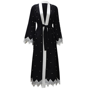 2018 spécial dentelle bordure <span class=keywords><strong>Baju</strong></span> <span class=keywords><strong>Kurung</strong></span> moderne caftan robe islamique vêtements modeste Pakistan Abaya - Product Image 5