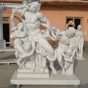 Statue antique grandeur nature en marbre grec de Laocoön et ses fils - Product Image 2