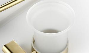 Moderna Spazzola per WC in <span class=keywords><strong>Acciaio</strong></span> Inox Spazzolato Oro con Supporto a Parete per Accessori <span class=keywords><strong>Bagno</strong></span> - Product Image 6