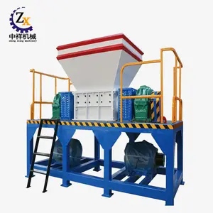 Portable small mobile waste tire shredder for paper