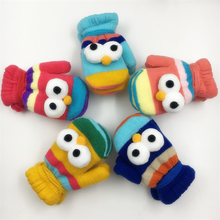 wholesale Thickened Children's finger wool gloves in winter    for 7-13 years old kids