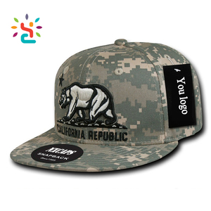 Casquette Snapback couleur Hit avec patch de broderie 2D ours République de Californie 6 panneaux Casquette de baseball bicolore - Product Image 2