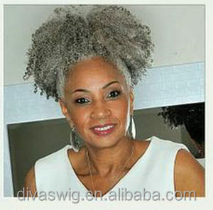 <span class=keywords><strong>Queue</strong></span> <span class=keywords><strong>de</strong></span> <span class=keywords><strong>cheval</strong></span> à cordon gris, afro bouclé crépu, clip pour <span class=keywords><strong>chignon</strong></span>, extensions <span class=keywords><strong>de</strong></span> cheveux pour femmes afro-américaines, taille moyenne - Product Image 2