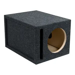 Audio Mobil Tunggal 8 "Subwoofer Port Berventilasi Penutup Bass Mdf Speaker Sub Box