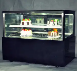 Escaparate de exhibición de pasteles/refrigerador comercial para pasteles utilizado como tienda de panadería/refrigerador de postre de dos capas