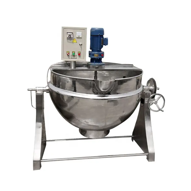 600l steam jacketed kettle price electric gas heating chocolate melter jacketed kettle with agitator